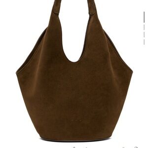 Elegant Brown Suede Tote Bag